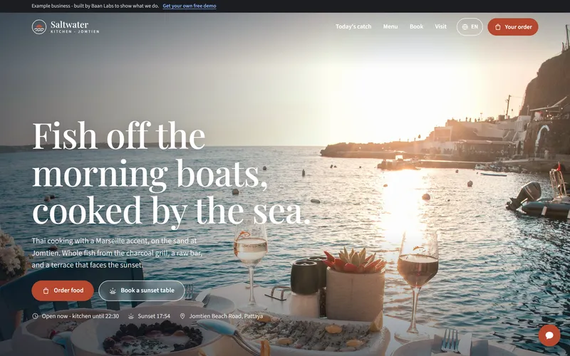 Saltwater Kitchen demo home page